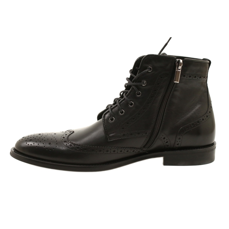 Stivaletti Brogs da uomo, neri, stringati Pilpol PW6037 nero 2