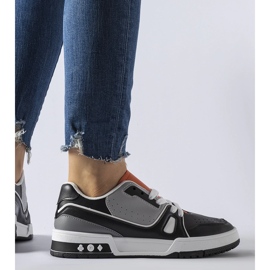 Scarpe Archie nere con linguetta arancione nero 1