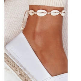 Espadrillas in pelle su suola intrecciata Big Star HH274506 Bianco bianca 1