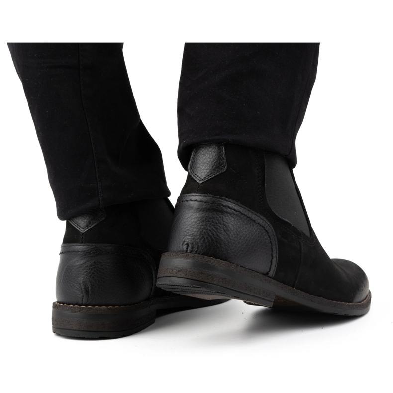 Olivier Stivali slip-on isolanti da uomo in pelle 925MA neri nero 1