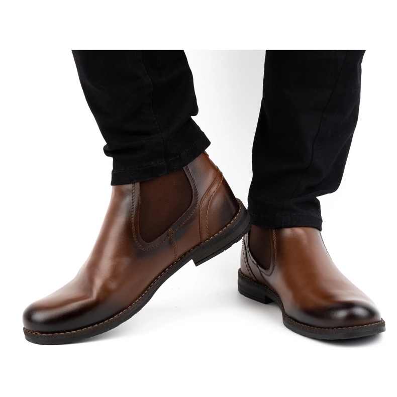 Olivier Stivali slip-on isolanti da uomo in pelle 925MA marrone 2