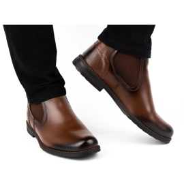 Olivier Stivali slip-on isolanti da uomo in pelle 925MA marrone 1