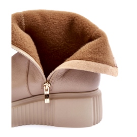 Stivaletti in pelle da donna con plateau Beige Lemar Jenefer 1