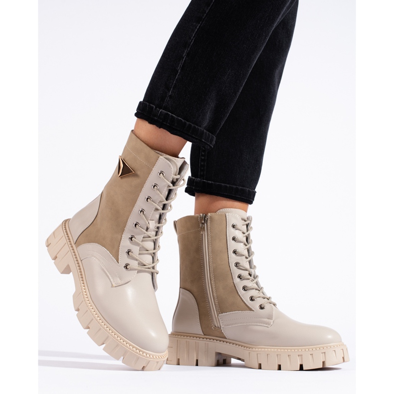 Stivali da lavoro beige da donna 1