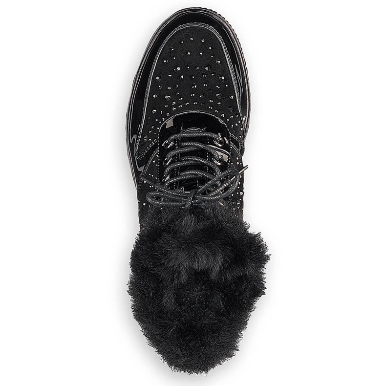 Stivali in pelle isolanti in pelle nera Rieker 93312-00 sulla piattaforma nero 2