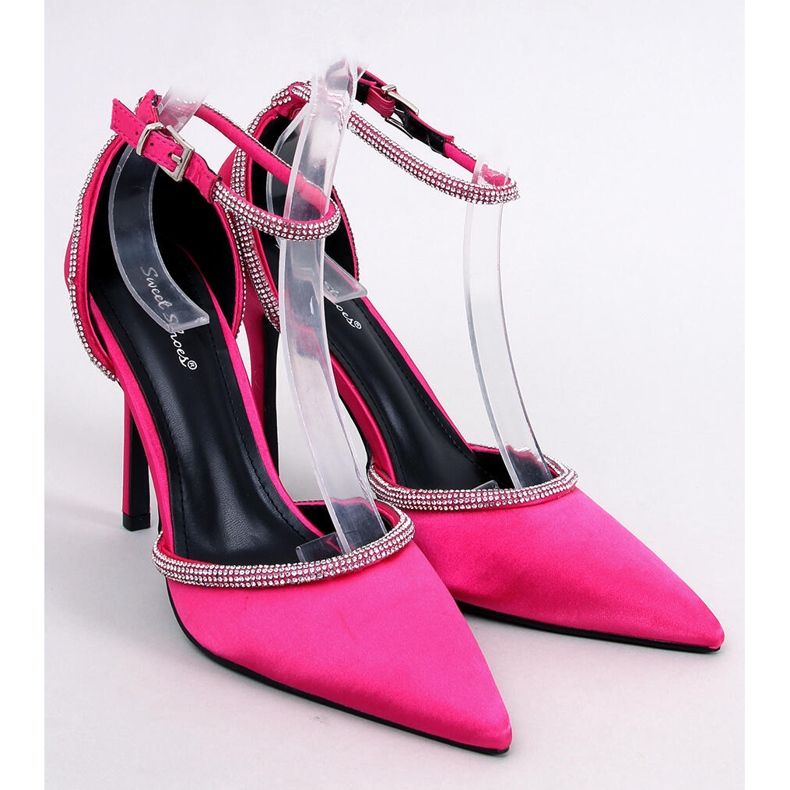 Décolleté tacco alto con zirconi Conway Fucsia rosa 1