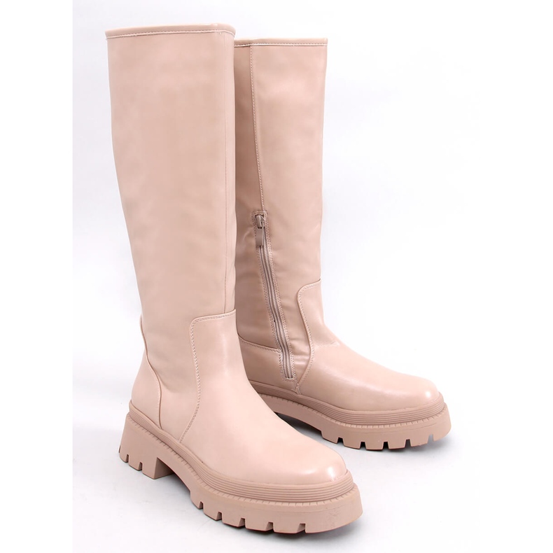 Stivali Dillard Beige con suola spessa 1