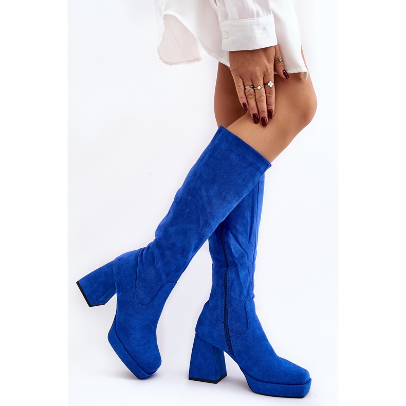 Stivali isolanti da donna con tacco grosso, Layala blu 2