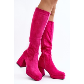 Stivali isolanti Layala Fuchsia da donna con tacco massiccio rosa 1