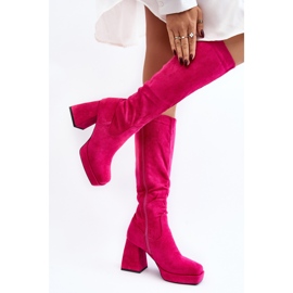 Stivali isolanti Layala Fuchsia da donna con tacco massiccio rosa 2