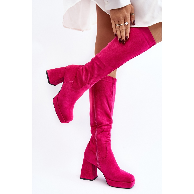 Stivali isolanti Layala Fuchsia da donna con tacco massiccio rosa 2