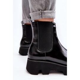Stivaletti Chelsea in pelle da donna su suola massiccia Laura Messi 2571 neri nero 1