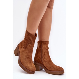 Stivaletti con tacco alto Argastis color cammello da donna marrone 2