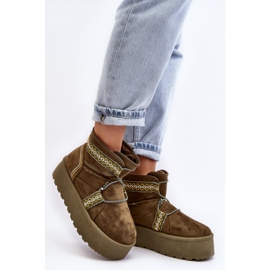 Doposci da donna con suola spessa con lacci, verde Milson 2