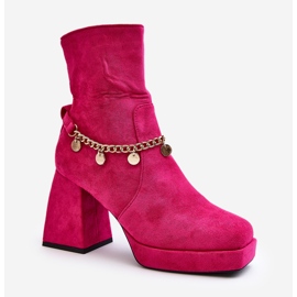 Stivaletti da Donna con Catena Fucsia Tiselo rosa 1