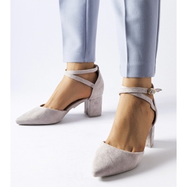 Décolleté grigie con tacco basso di Florina grigio 1