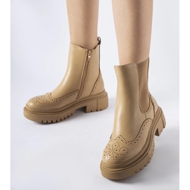 Stivaletti beige scuro con cucitura Castella 1