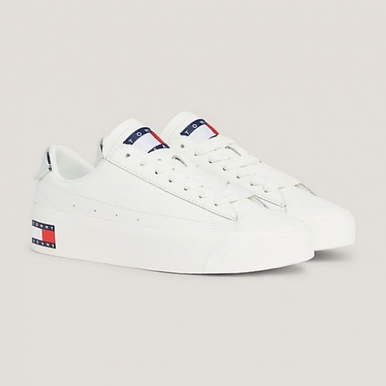 Tommy Hilfiger Vulc Lealther Plat Lc M scarpe EN0EN02284YBL bianco 1