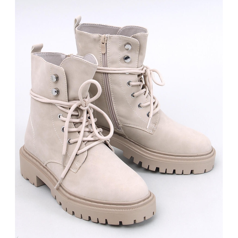 Stivaletti stringati Simmo Beige con protezione 1