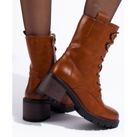 Stivaletti stringati marroni alti Shelovet marrone 1