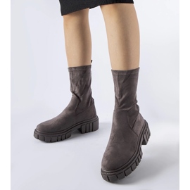 Stivaletti slip-on Montefusco in ecopelle scamosciata grigia grigio 1