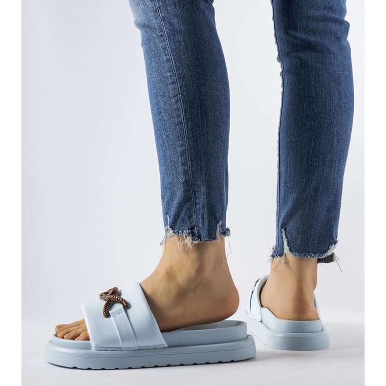 Infradito blu con plateau Frédérique 2