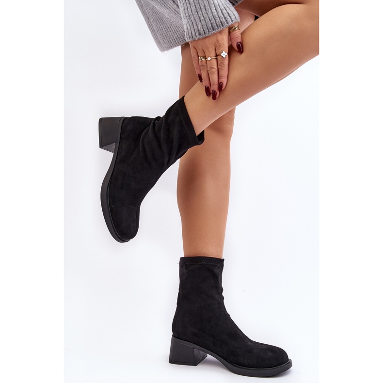 Stivali con tacco basso da donna Neri Aphroteia nero 2