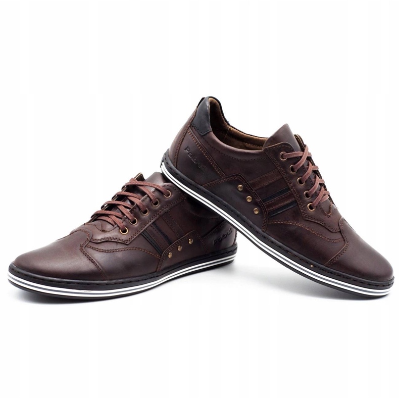 Polbut Scarpe casual da uomo 1801 testa di moro marrone 2