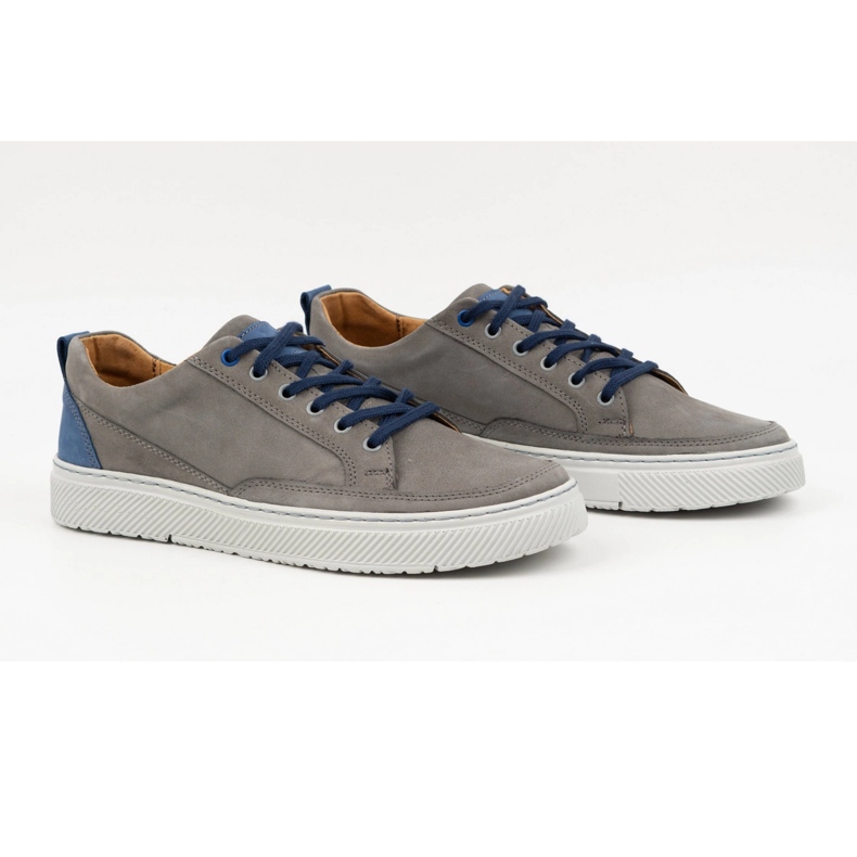 Olivier Scarpe sportive da uomo in pelle Sneakers 950MA, colore grigio 4