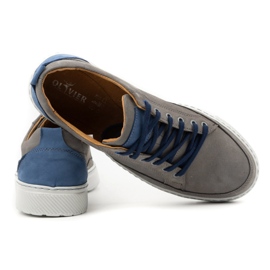 Olivier Scarpe sportive da uomo in pelle Sneakers 950MA, colore grigio 1
