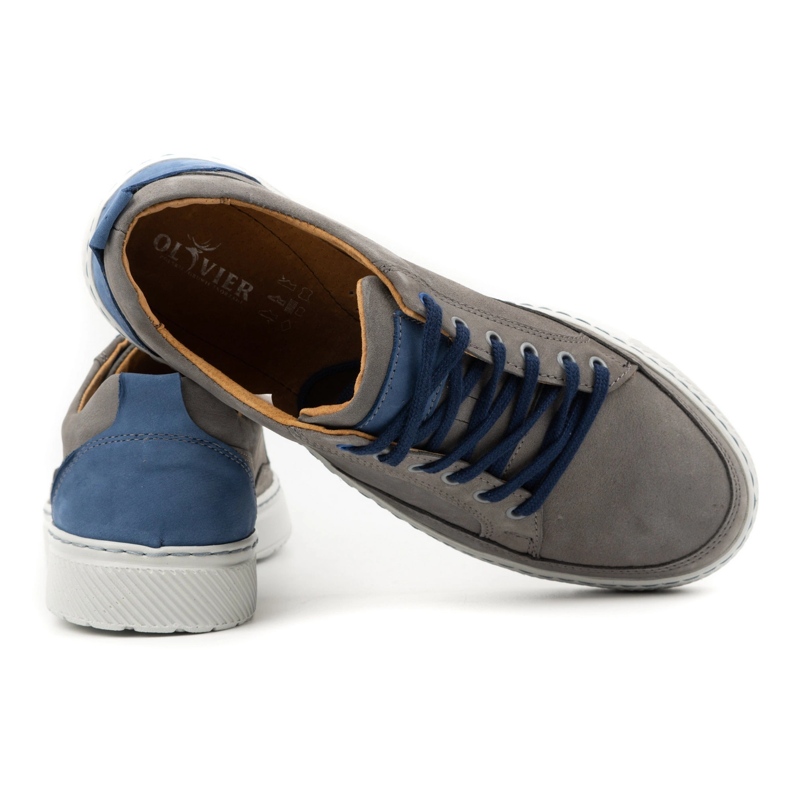 Olivier Scarpe sportive da uomo in pelle Sneakers 950MA, colore grigio 1