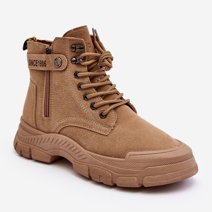 Stivaletti da donna in pelle scamosciata isolanti Beige Jailina 1