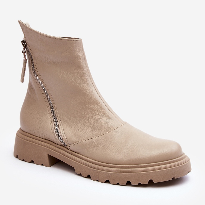 Stivaletti Bassi in Pelle da Donna Laura Messi 2620/199 Beige Chiaro 2