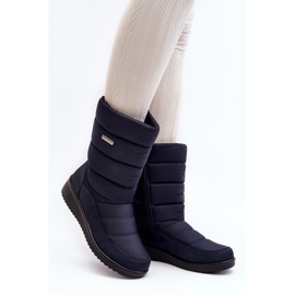 Doposci isolanti con zeppe, colore blu navy Calena 1