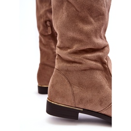 Super Me Stivali piatti sopra il ginocchio da donna Bikka beige 3