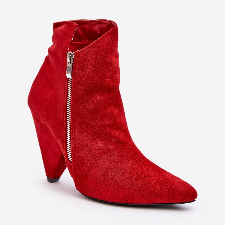 Lu Boo Stivaletti rossi asimmetrici con tacco alto rosso 1