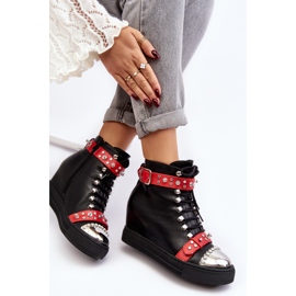 Stivali con zeppa isolanti con strass, ecopelle Lu Boo, nero 1