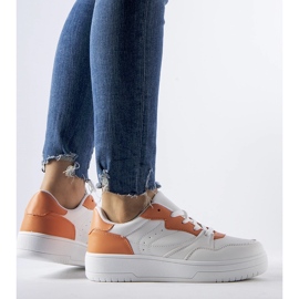 Scarpe Fournie bianche con accenti arancioni bianca 1