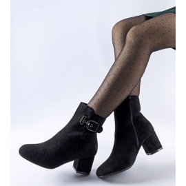 Stivaletti neri con tacco basso realizzati in eco-suede Nemaha nero 1
