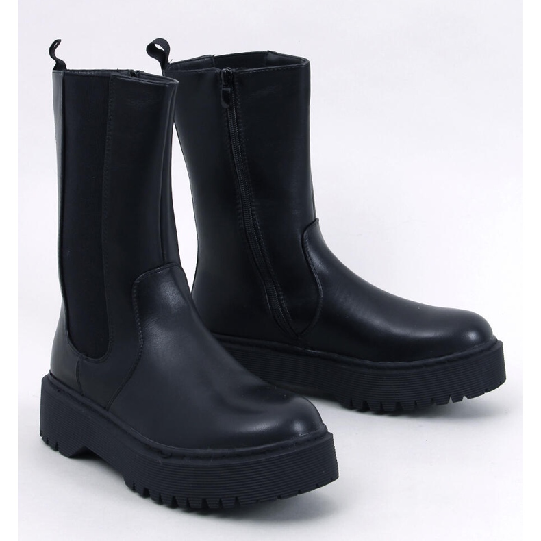 Stivaletti Chelsea robusti con plateau neri nero 1