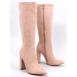 Stivali con tacco stabile Maureen Khaki beige 1