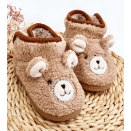 Pantofole isolanti per bambini con orsacchiotto, Eberra beige 2