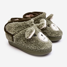 Pantofole isolanti per bambini con orsacchiotto, verde Eberra 1