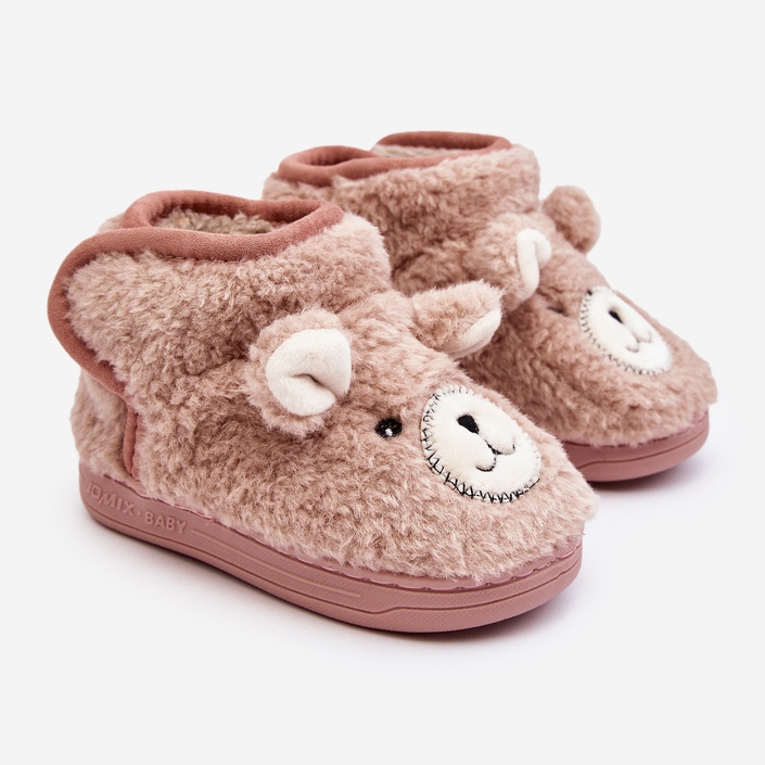 Pantofole isolanti per bambini con orsacchiotto, rosa Eberra 1