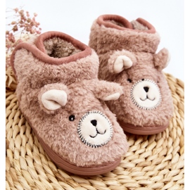 Pantofole isolanti per bambini con orsacchiotto, rosa Eberra 2