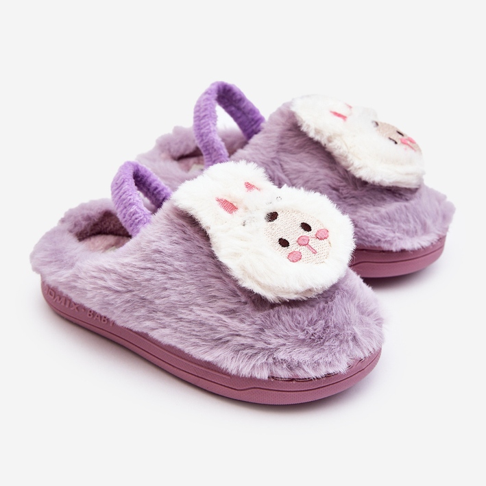 Pantofole Con Coniglietto Peloso Per Bambini, Dicera Viola 1