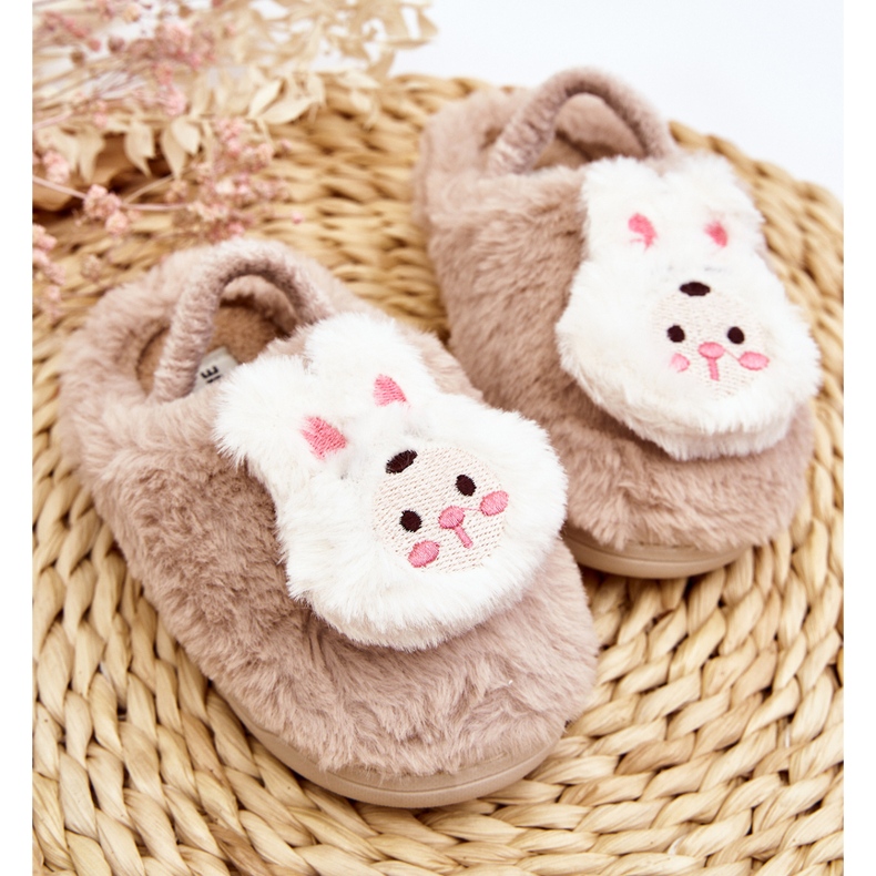 Pantofole coniglietto peloso per bambini Beige Dicera 2