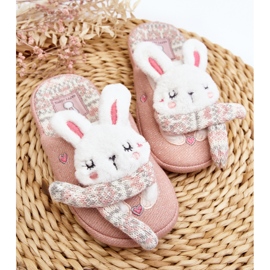 Pantofole coniglietto rosa per bambini con suola spessa, Dasca 2