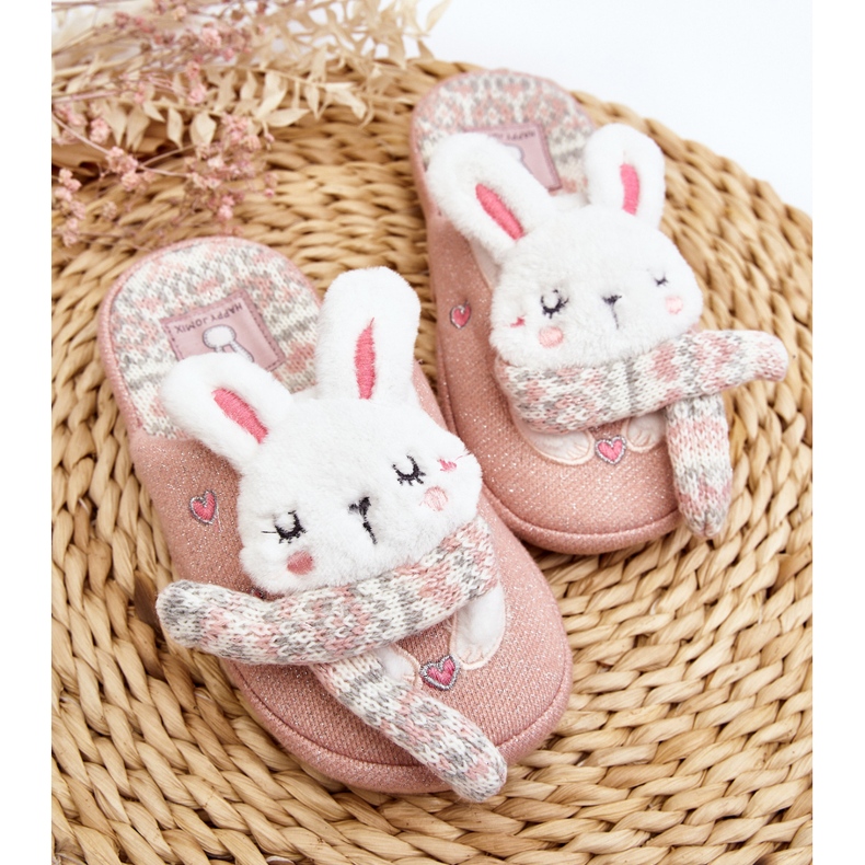 Pantofole coniglietto rosa per bambini con suola spessa, Dasca 2