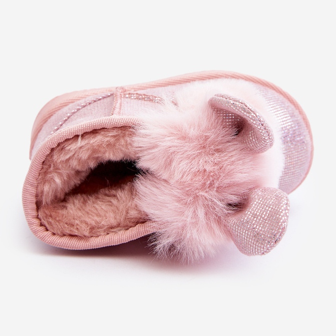Doposci per bambini isolati con pelliccia, orecchie di Betty rosa chiaro 1